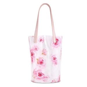 NWT twelvenyc Clear Pink Tote Bag Floral Stadium